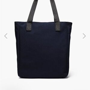 Navy Canvas Tote Backpack with Black Straps